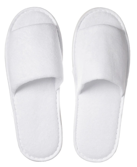 The Spa Collection- White open toe - Bath slipper in paper band - 1bx/100pcs