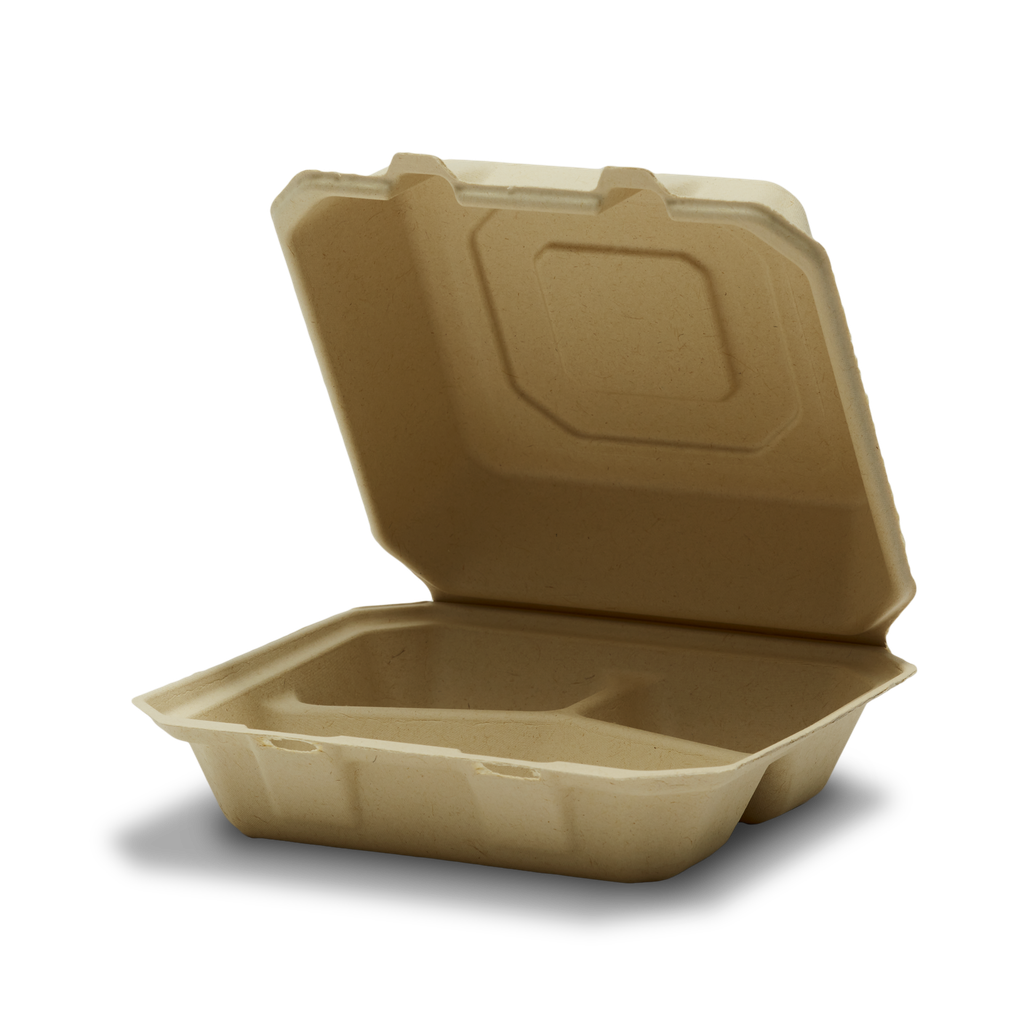 Servous Bagasse 8x8 With 3 Compartments pak 50 st. (cs=4pak)