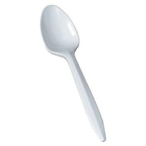 MEDIUM WEIGHT PP SPOONS DISPOSABLE, WHITE (100 spoons per pack)