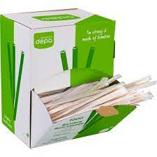 Biodore® Roerstaafje, Bamboe, 140mm, individueel verpakt, naturel - 1000pcs