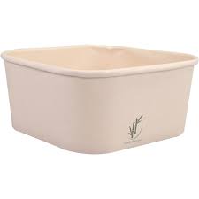 Salad box 170x170mm/1250ml Bamboo paper natural - 25st