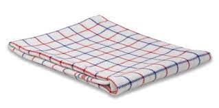 [S1020.DK001.4] Theedoek nationaal 65x65cm Rood/ Blauw/ Wit