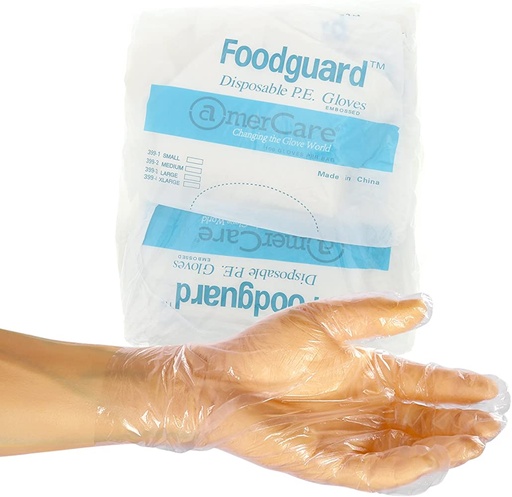 [RP-3993] Foodguard Disposable EMBOSSED POLYGLOVE - LARGE 1000 pcs pack (cs=10pack)