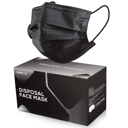 [Mondkap-BLACK] Disposable Protective Mask 50st/Package BLACK (40 package/Case)
