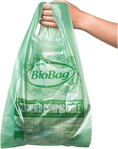 [BTL-GREEN 700 st] T-shirt Bags "Go Green " Cornstarch 100 % Biodegradable