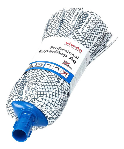 [137904] VILEDA Mop Industrial/AG  Schroef model Supermop head Antibacterial Blue