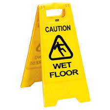 [JANI 1070] Caution Sign Wet Floor Yellow - Opklapbaar
