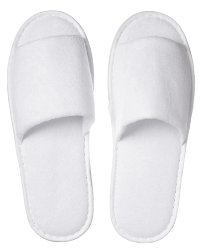 [7519022.01 / 7519022.03 tsc] The Spa Collection- White open toe - Bath slipper in paper band - 1bx/100pcs