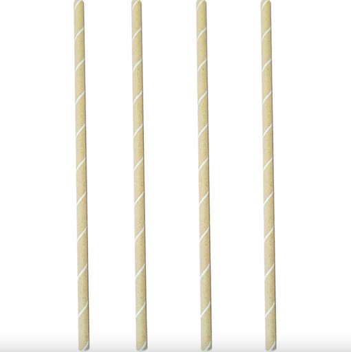 [600876] Drinkrietje Graspapier 200x6mm FSC 20 zakken x 500 stuks