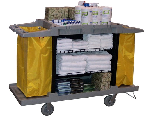 [JANI1051] JANICO Hospitality Cart incl two 25gln heavy duty yellow vinyl bags