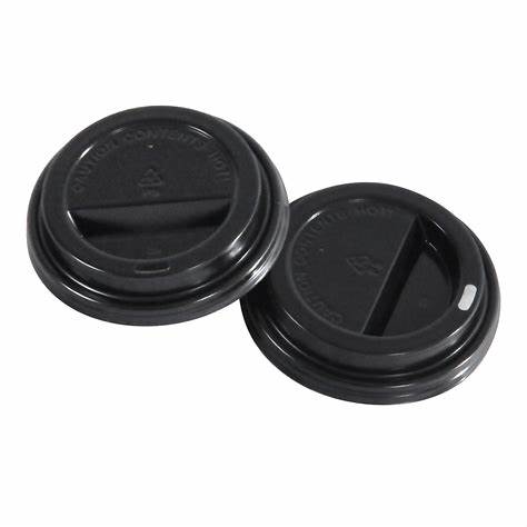[613970] LID HOT CUPS "I am Hot" 8oz BLACK (Pack of 50)